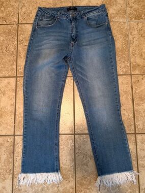 Black Label Blue Frayed Ankle Jeans size 15 Juniors